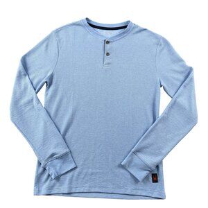 Spyder Henley Shirt Mens Medium Long Sleeve Sky Blue Waffle